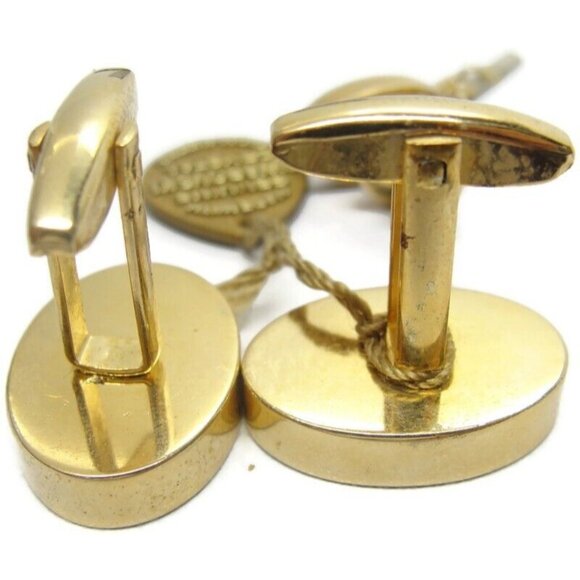 Sarah Coventry Cufflinks Set Swarovski Crystal Gold Tone Wedding Tux Vintage - Picture 6 of 13